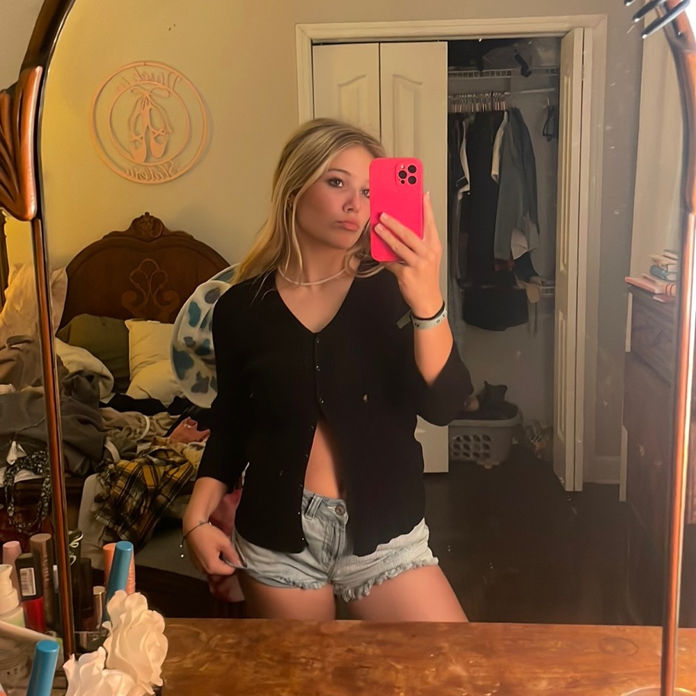 Black button-up shirt